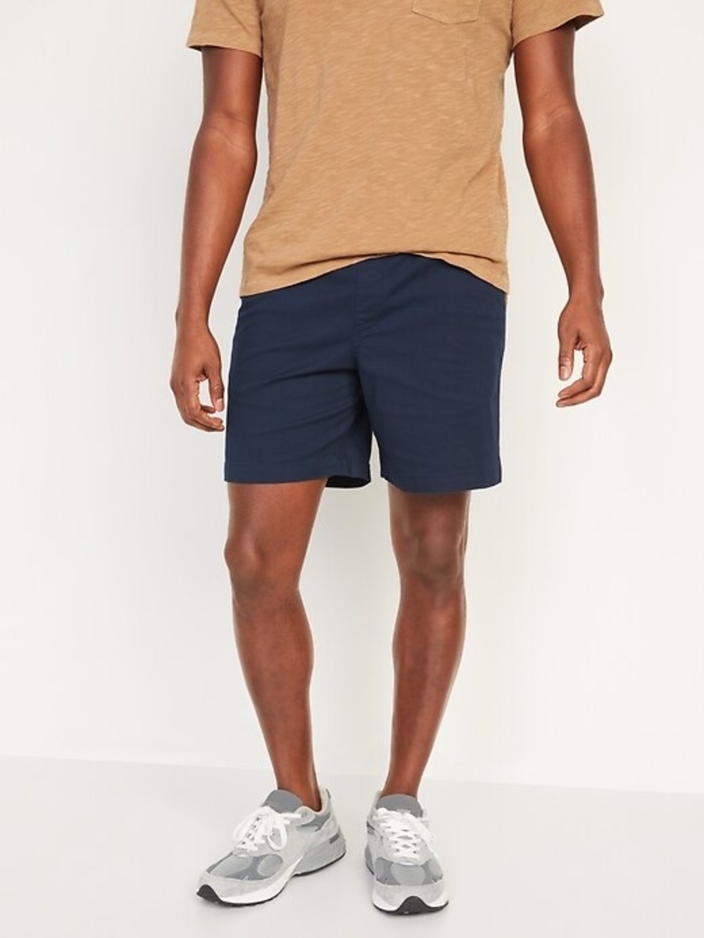 Old Navy Men’s Large Pull-On Chino Jogger Shorts Navy 7” Built-In Flex
